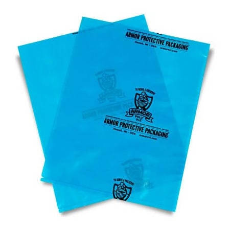 Armor Protective Packaging Armor Poly VCI Flat Bags, 9"W x 12"L, 4 Mil, Blue, 1000/Pack PVCIBAG4MB0912IC